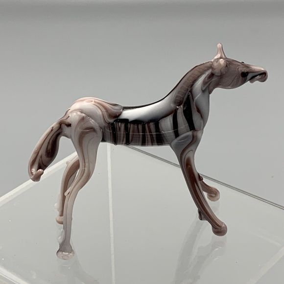 Vtg Red Wall Glass Animal Japan Horse Figurine Multicolor Handblown Glass Zebra - Picture 8 of 13